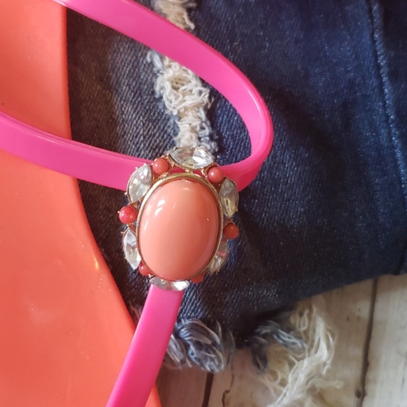 SALE⚡️ANN TAYLOR LOFT GEM  RUBBER SANDALS SZ 7 - Picture 4 of 6